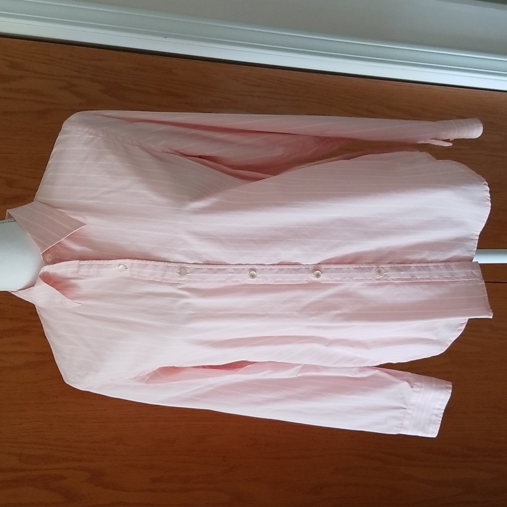 CHAPS NWOT Soft Peach/White Blouse M